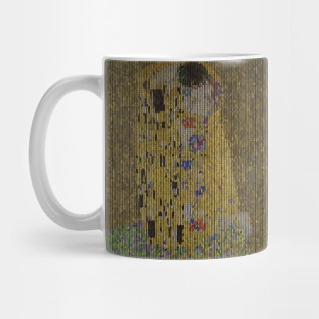 The kiss Klimt sewing by Illusory contours